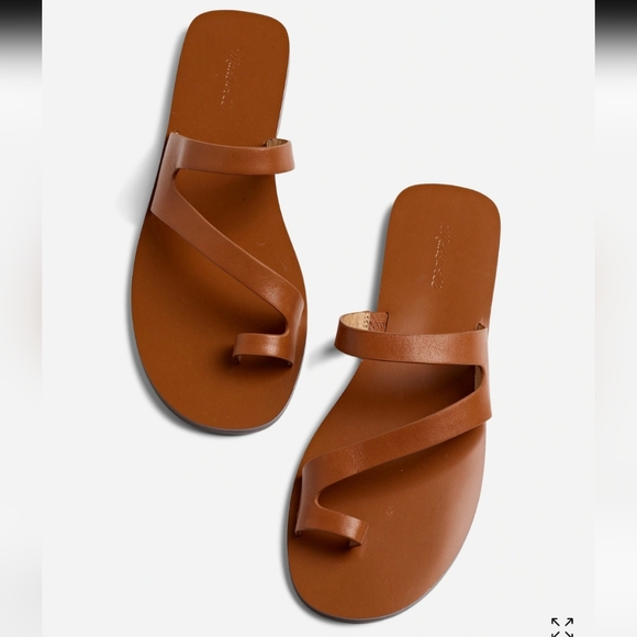 NEW MADEWELL The Gabi Asymmetric-Strap Leather Sandal size 9 1/2 - Picture 5 of 14